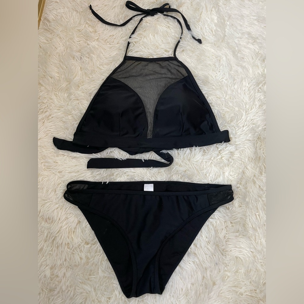 BONGO Black Halter Bikini Set